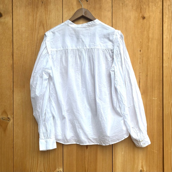 Frame EUC White Cotton Blouse Sz Large - Picture 6 of 6